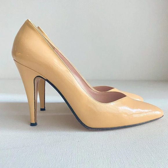 Vintage Jill Stuart Nude Patent LEather Pointy Toe  Classic Heels 8M - Picture 8 of 14